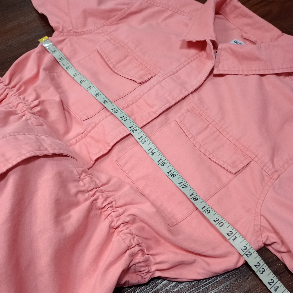 Old Navy Cinched Waist Utility Jacket In Salmon - Picture 9 of 10